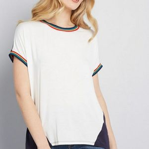 Modcloth rainbow collar tshirt - S